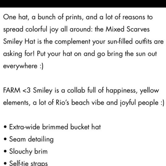 🌟HP 🌟😊FARM Rio Mixed Scarves Smiley Hat - Picture 16 of 16